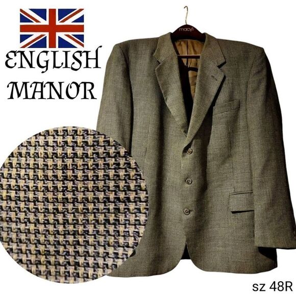 English Manor Other - English Manor Light Brown Checked Professional Business Sports Coat Suit Jacket